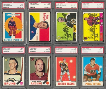 1960/61-1970/71 Topps Hockey Hall of Famers PSA-Graded Collection (8 Different)